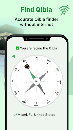 Qibla Finder Pro: Prayer Times screenshot 1